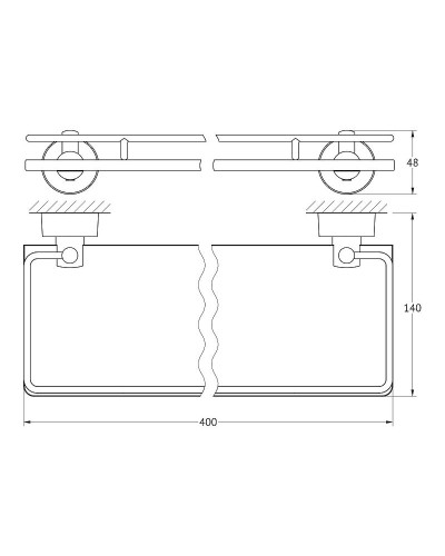 Стеклянная полка FBS Nostalgy NOS 014 Хром