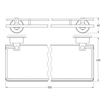 Стеклянная полка FBS Nostalgy NOS 013 Хром