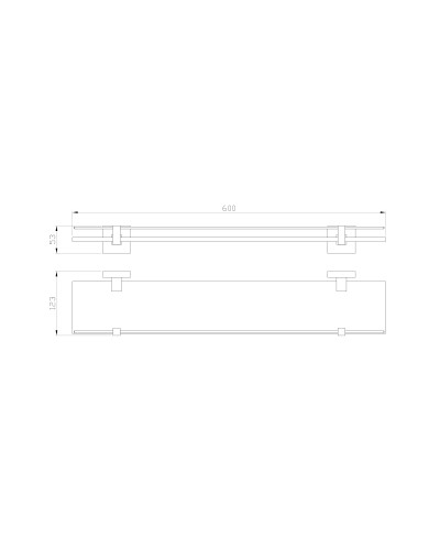 Стеклянная полка для ванной WONZON & WOGHAND, Темное золото (WW-8927-DG)