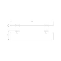 Стеклянная полка для ванной WONZON & WOGHAND, Темный графит (WW-9327)