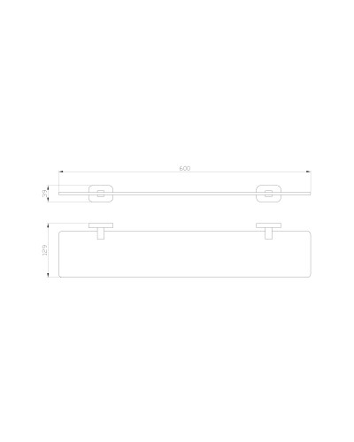 Стеклянная полка для ванной WONZON & WOGHAND, Темный графит (WW-9327)