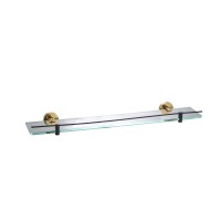 Стеклянная полка для ванной WONZON & WOGHAND, Черный/Золото (WW-9227)