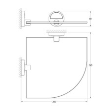 Стеклянная полка FBS Luxia KD-28 C Хром