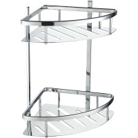 Полка для ванной 2-х ярусная угловая WONZON & WOGHAND, Хром (WW-4142)