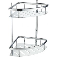 Полка для ванной 2-х ярусная угловая WONZON & WOGHAND, Хром (WW-4142)