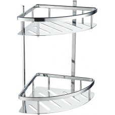 Полка для ванной 2-х ярусная угловая WONZON & WOGHAND, Хром (WW-4142)