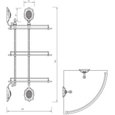 Стеклянная полка Migliore Cleopatra 16668 угловая Хром