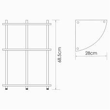 Напольная стеклянная полка WasserKRAFT K-4133 Хром