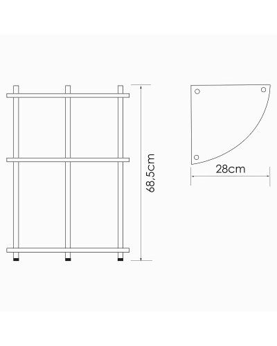 Напольная стеклянная полка WasserKRAFT K-4133 Хром
