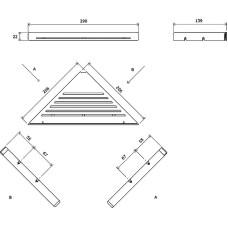 Металлическая полка Ravak Slim C X07P652 угловая Белая