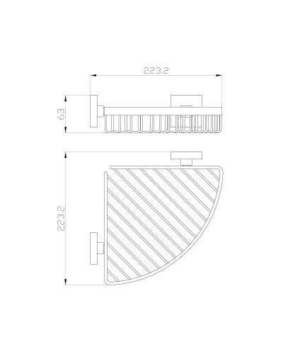 Полка для ванной угловая WONZON & WOGHAND, Хром (WW-8944)