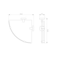 Стеклянная полка для ванной угловая WONZON & WOGHAND, Хром (WW-8117)