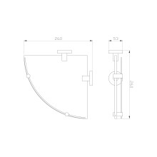 Стеклянная полка для ванной угловая WONZON & WOGHAND, Хром (WW-8117)