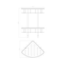 Полка для ванной 2-х ярусная угловая WONZON & WOGHAND, Хром (WW-4142)