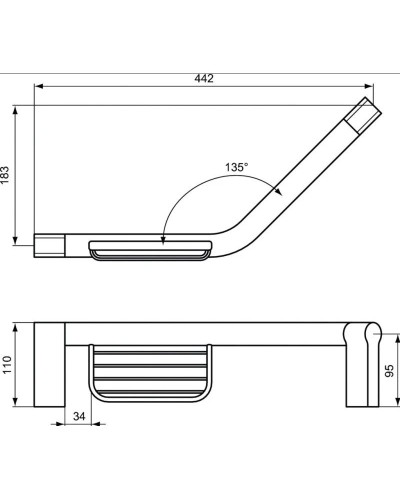 Поручень 450 мм с мыльницей Ideal Standard Connect A9160AA