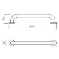 Поручень для ванной Aquanet ППН-02.250 267856 Хром