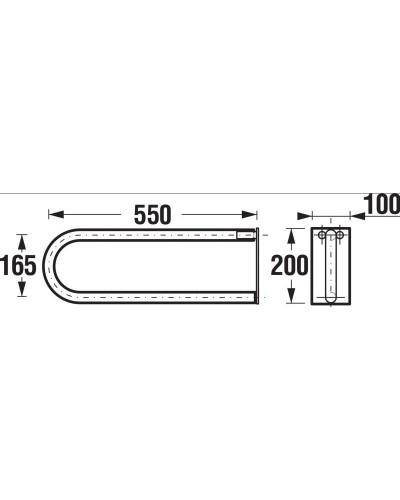Поручень 55 см опорный складной Jika Universum 3897150030001