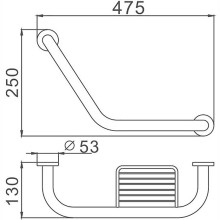 Поручень с мыльницей Haiba HB1719 Хром