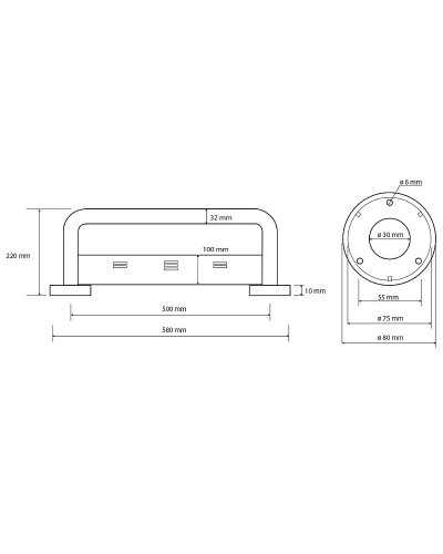 Поручень Bemeta Help 301100572 Хром матовый