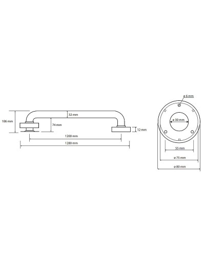 Поручень Bemeta Help 301101203 Белый