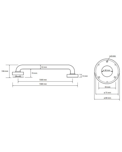 Поручень Bemeta Help 301101503 Белый