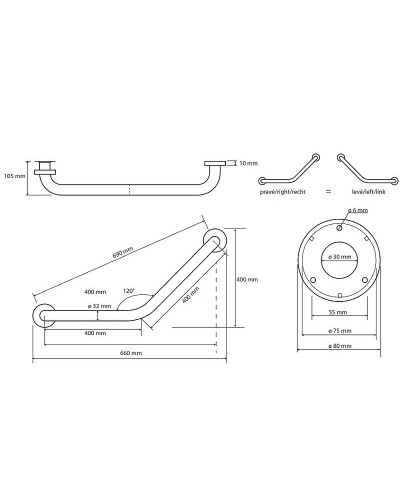 Поручень Bemeta Help 301102013 угловой Белый