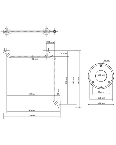 Поручень Bemeta Help 301102033 угловой Белый