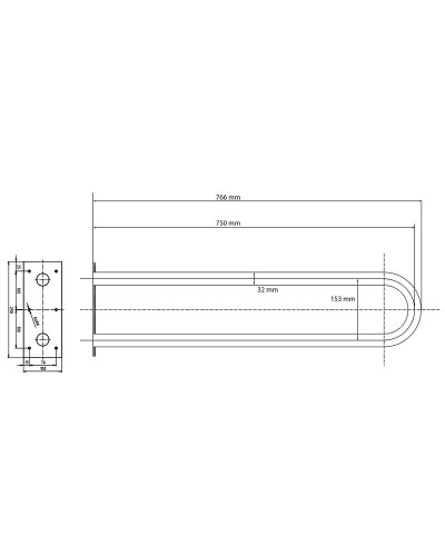 Поручень Bemeta Help 301102302 Хром матовый