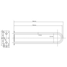 Поручень Bemeta Help 301102304 Белый
