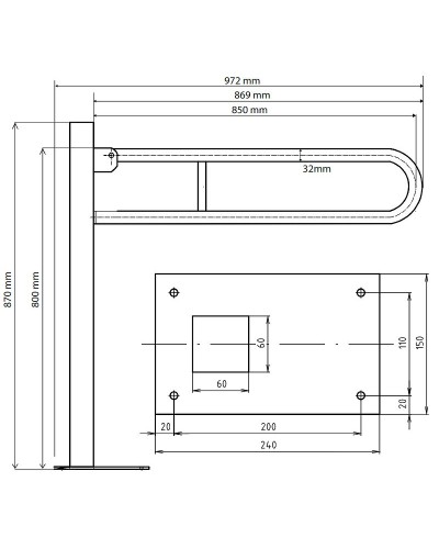 Поручень Bemeta Help 301107321 Нержавеющая сталь глянцевая