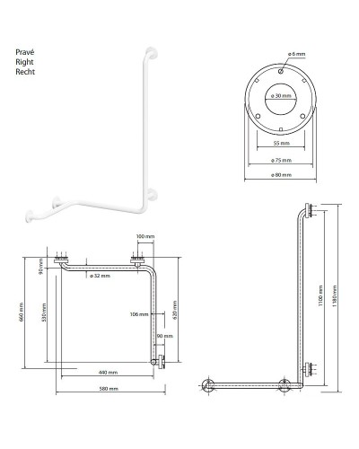 Поручень Bemeta Help 301122023 Белый