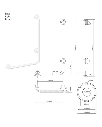 Поручень Bemeta Help 301122043 Белый