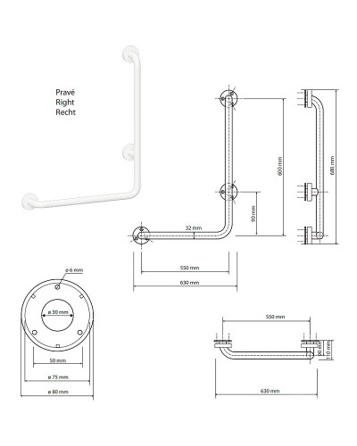 Поручень Bemeta Help 301112063 Белый