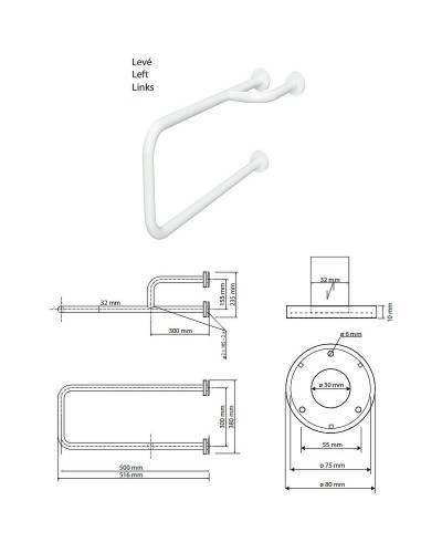 Поручень Bemeta Help 301112103 Белый