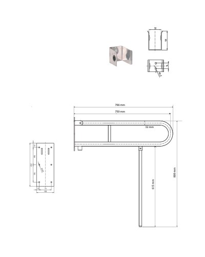 Поручень Bemeta Help 301606301N Хром глянцевый