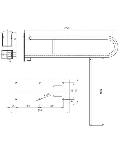 Поручень Bemeta Help 301606322N Хром матовый