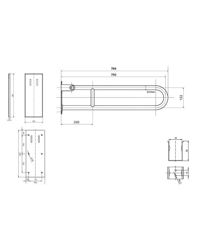 Поручень Bemeta Help 301607302 Хром матовый