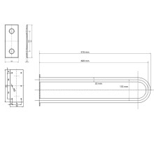 Поручень Bemeta Help 301707272 Хром матовый