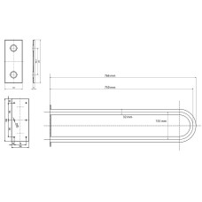 Поручень Bemeta Help 301707302 Хром матовый