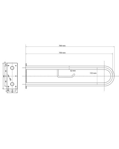 Поручень Bemeta Help 301907302 Хром матовый
