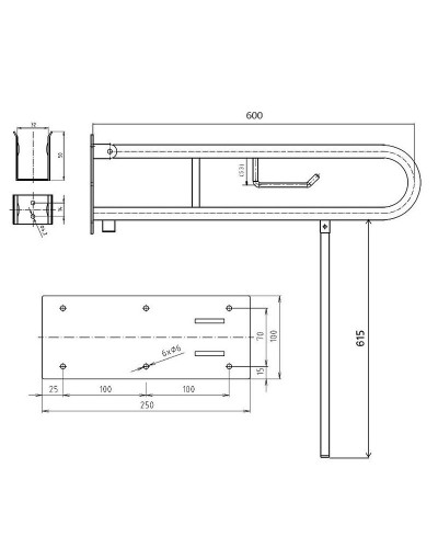 Поручень Bemeta Help 301407271N Хром