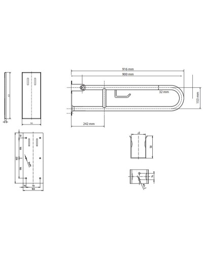 Поручень Bemeta Help 301407292 Хром матовый