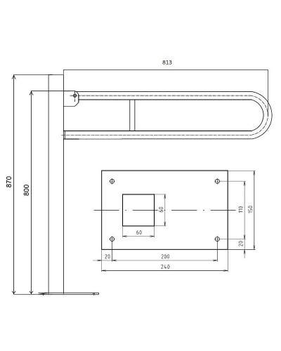 Поручень Bemeta Help 301507602 Хром матовый