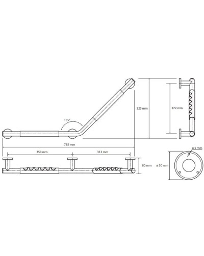 Поручень 71,5 см Bemeta Omega 104507701