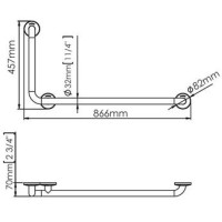 Поручень 86,6 см левый Jaquar Grab Bar WAC-SAP-BAI090CS
