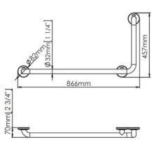 Поручень 86,6 см правый Jaquar Grab Bar WAC-SAP-BAD090CS