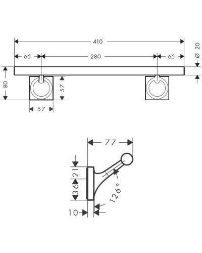 Поручень 41 см Axor Starck Organic 42730000