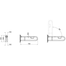 Поручень откидной 79,5 см Vitra Arkitekta A44468