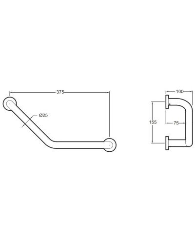 Поручень 37,5 см Jacob Delafon Coralais E72373-CP