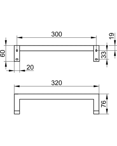 Поручень 32 см KEUCO Edition 90 Square 19107010000
